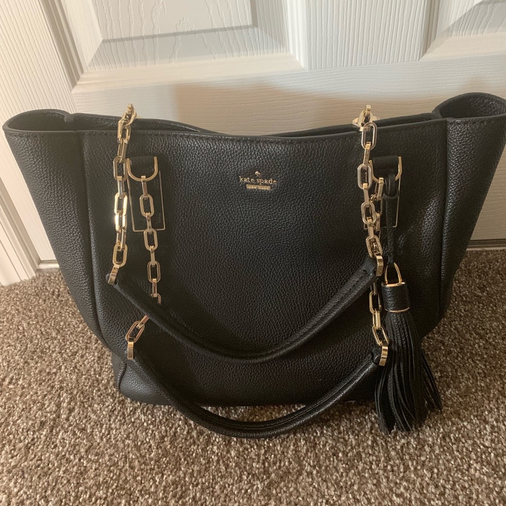 Kate Spade Medium Black Leather Tote